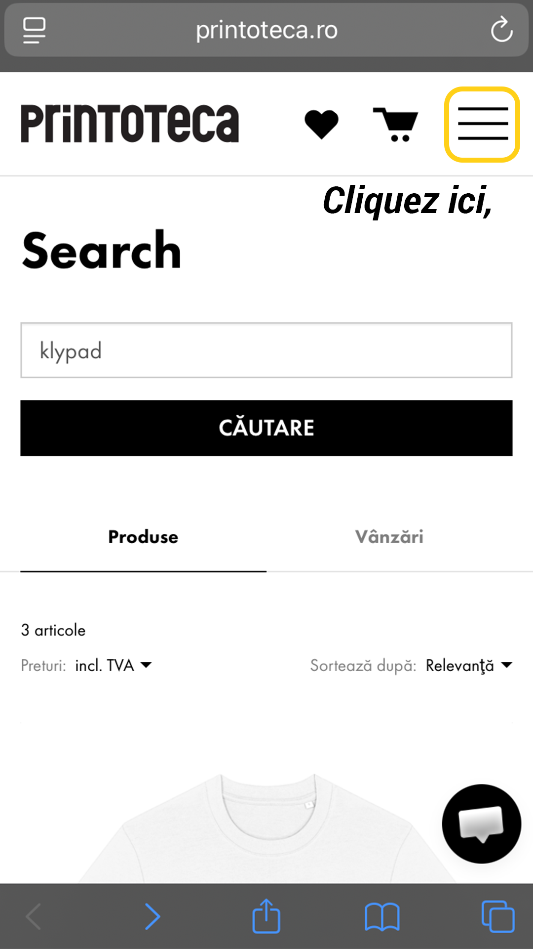 Étape 1 : Menu Printoteca